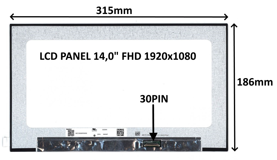 E-shop SIL LCD PANEL 14,0'' FHD 1920x1080 30PIN MATNÝ IPS / BEZ ÚCHYTŮ 77042909