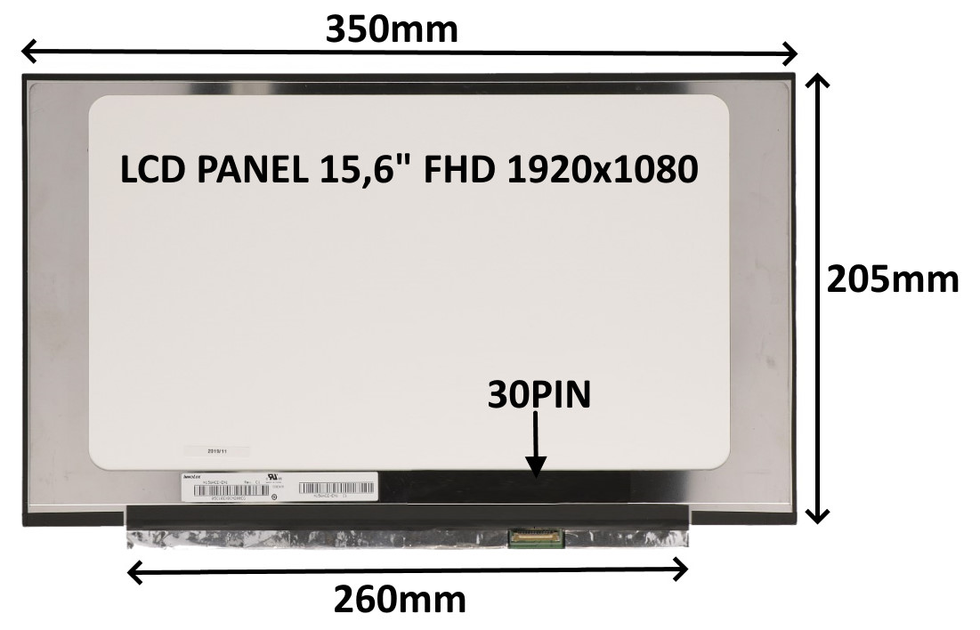 E-shop SIL LCD PANEL 15,6'' FHD 1920x1080 30PIN MATNÝ IPS / BEZ ÚCHYTŮ 77030215