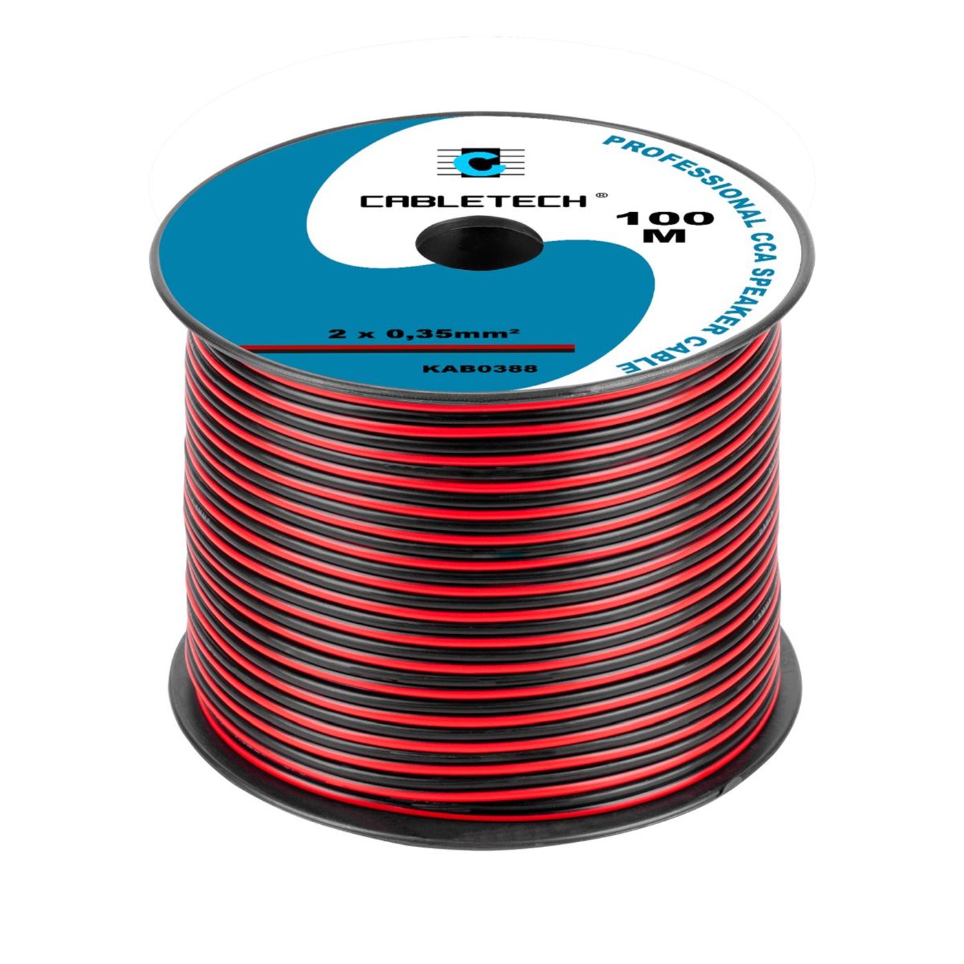 E-shop Cabletech Kábel REPRO. 2x 0,35mm CCA čier-červ(100m)