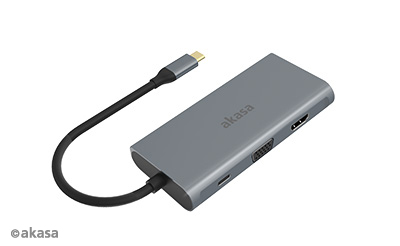 AKASA - externý USB hub - USB typ-C na 9-in-1