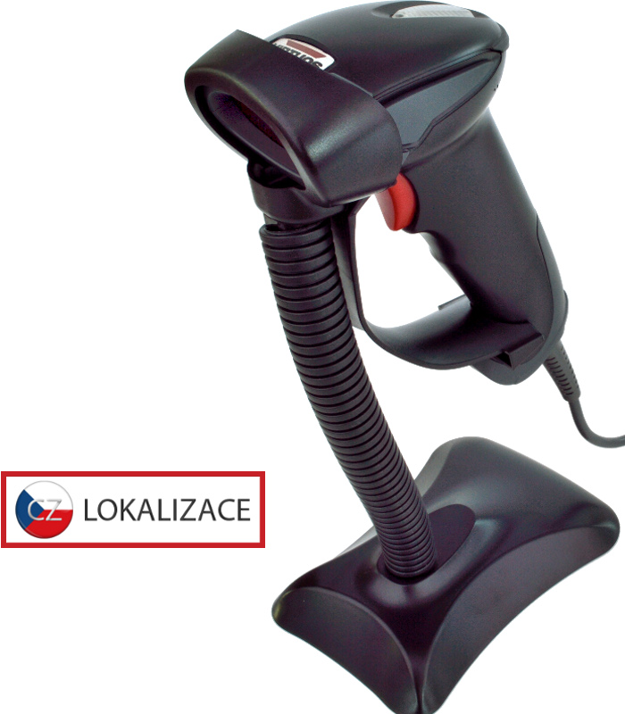 E-shop Laserová čtečka Virtuos HT-900A, USB (klávesnice/RS-232 emulace), stojánek, černá EH02G0004