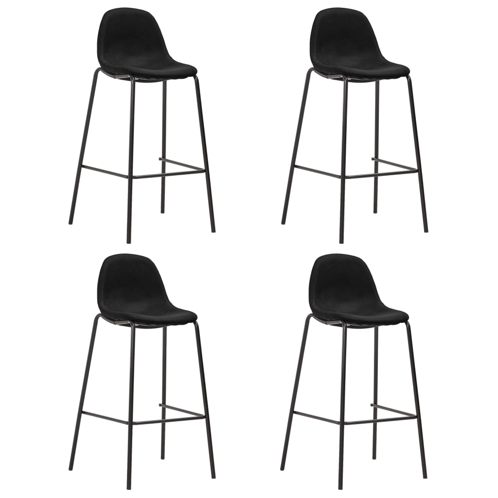 E-shop Multidom Barové stoličky 4 ks, čierne, látka