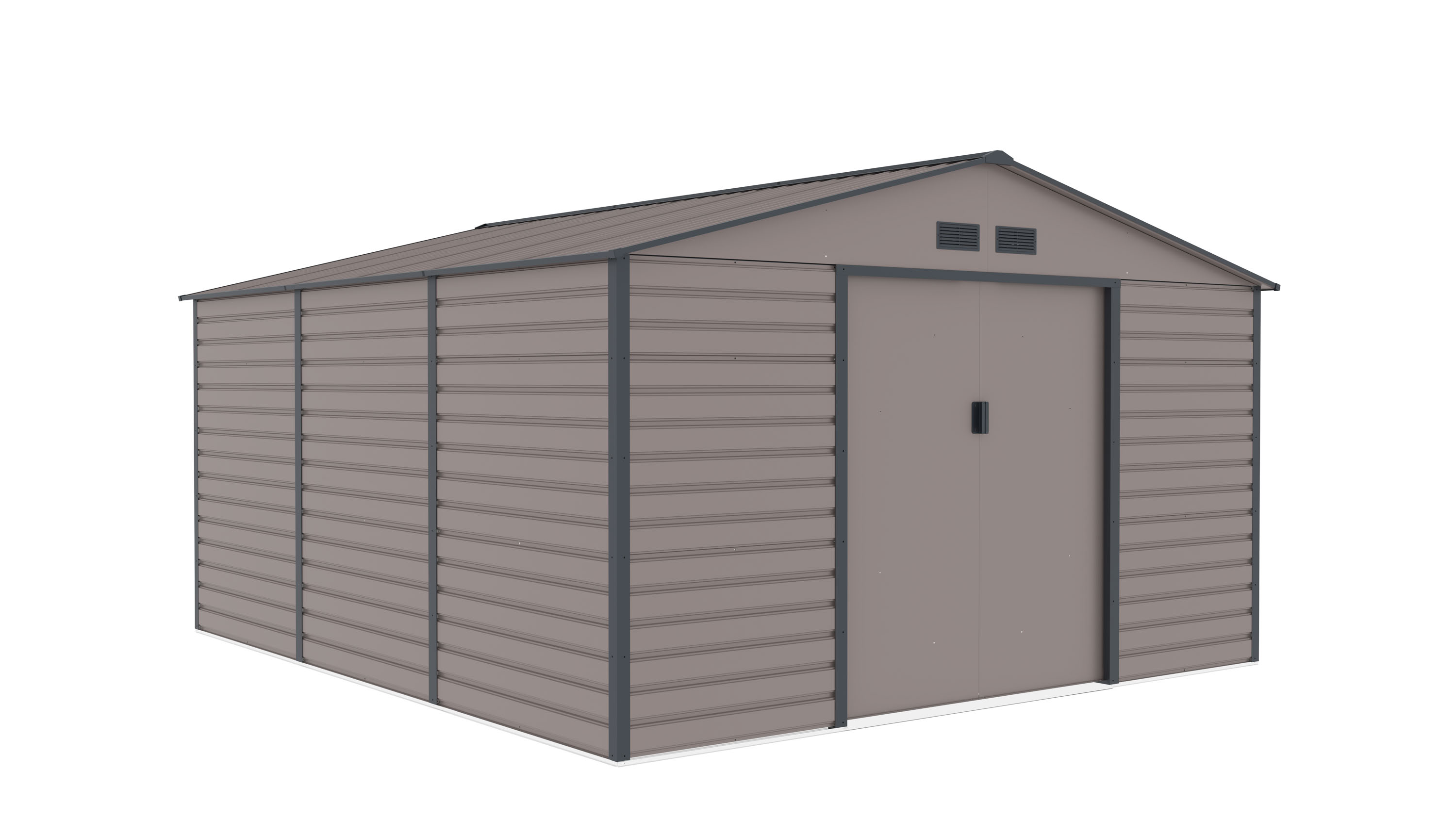 E-shop Záhradný domček G21 GAH 1300 - 340 x 382 cm, šedý GAH-1300-ZNWG-2S0