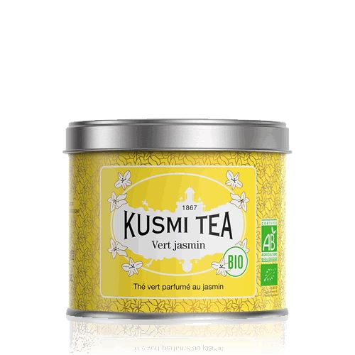 E-shop Kusmi Tea Organic Green Jasmine, sypaný čaj v kovové dóze (100 g)