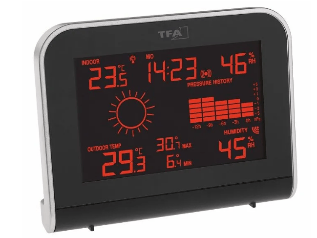 E-shop 35.1148.01.IT TFA Sphere bezdrôtová meteostanica s farebným displejom, s čidlom 30.3224.02, čierna