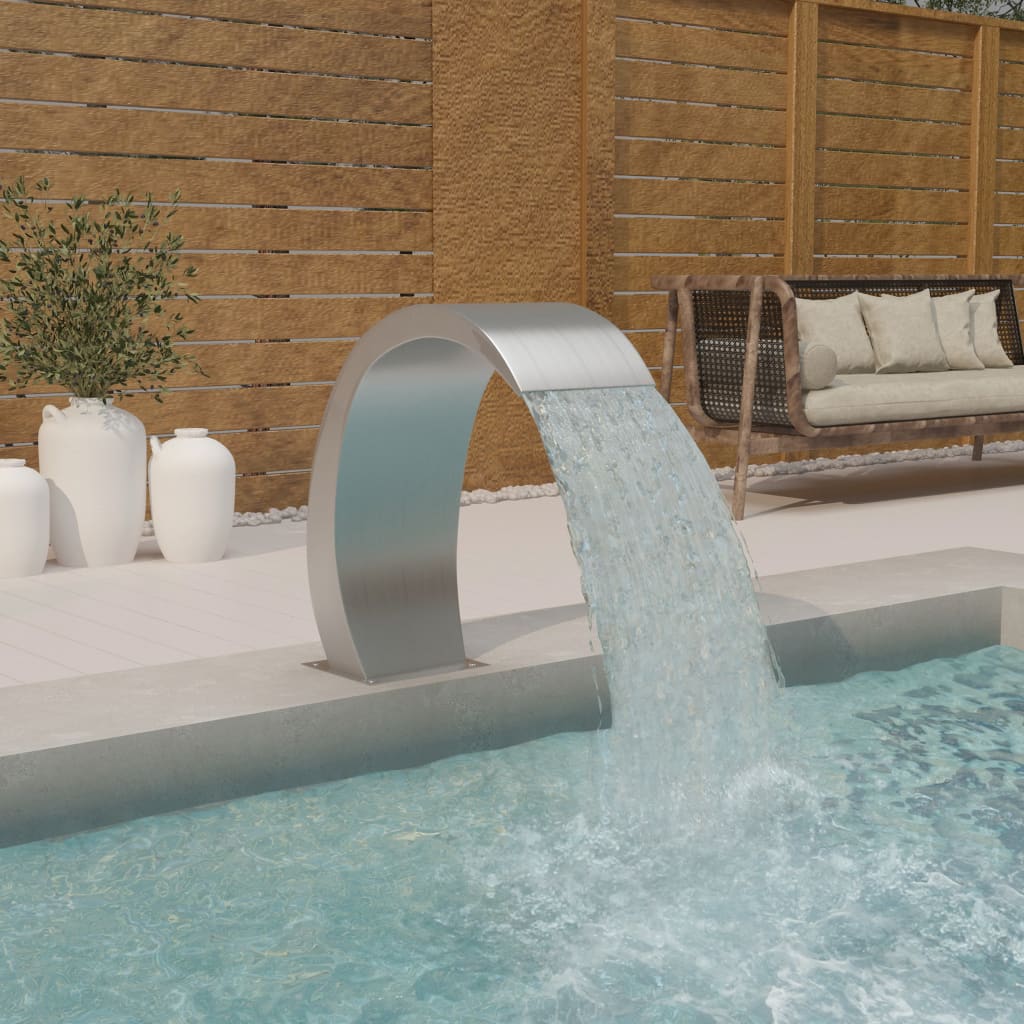 E-shop Multidom Bazénová fontána s LED 22x60x70 cm, nehrdzavejúca oceľ 304
