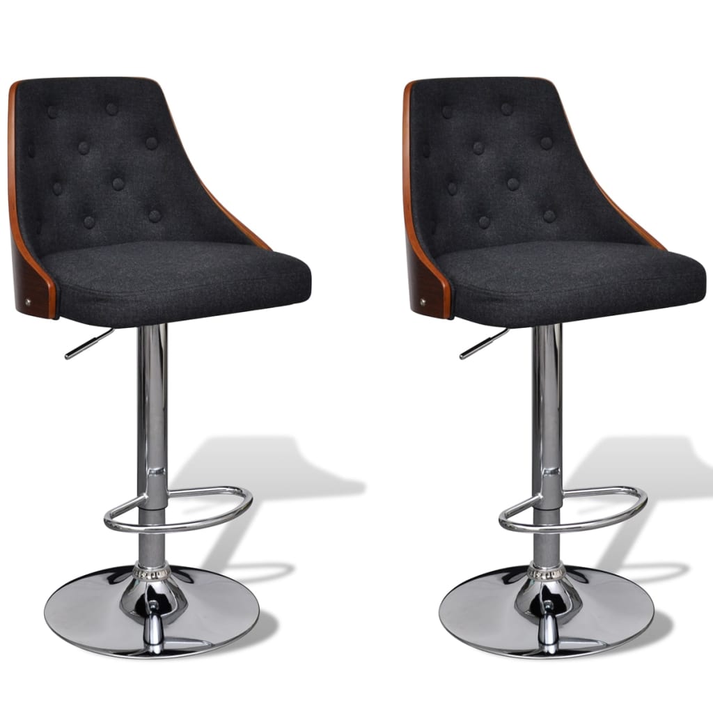 E-shop Multidom Barové stoličky 2 ks, ohýbané drevo a látka