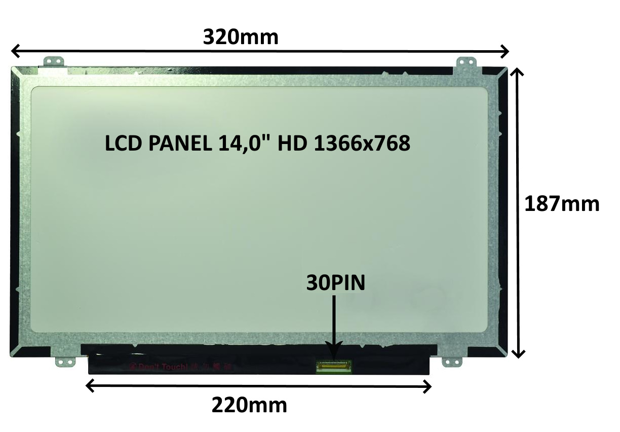 E-shop SIL LCD PANEL 14,0'' HD 1366x768 30PIN MATNÝ / ÚCHYTY NAHOŘE A DOLE 77046738
