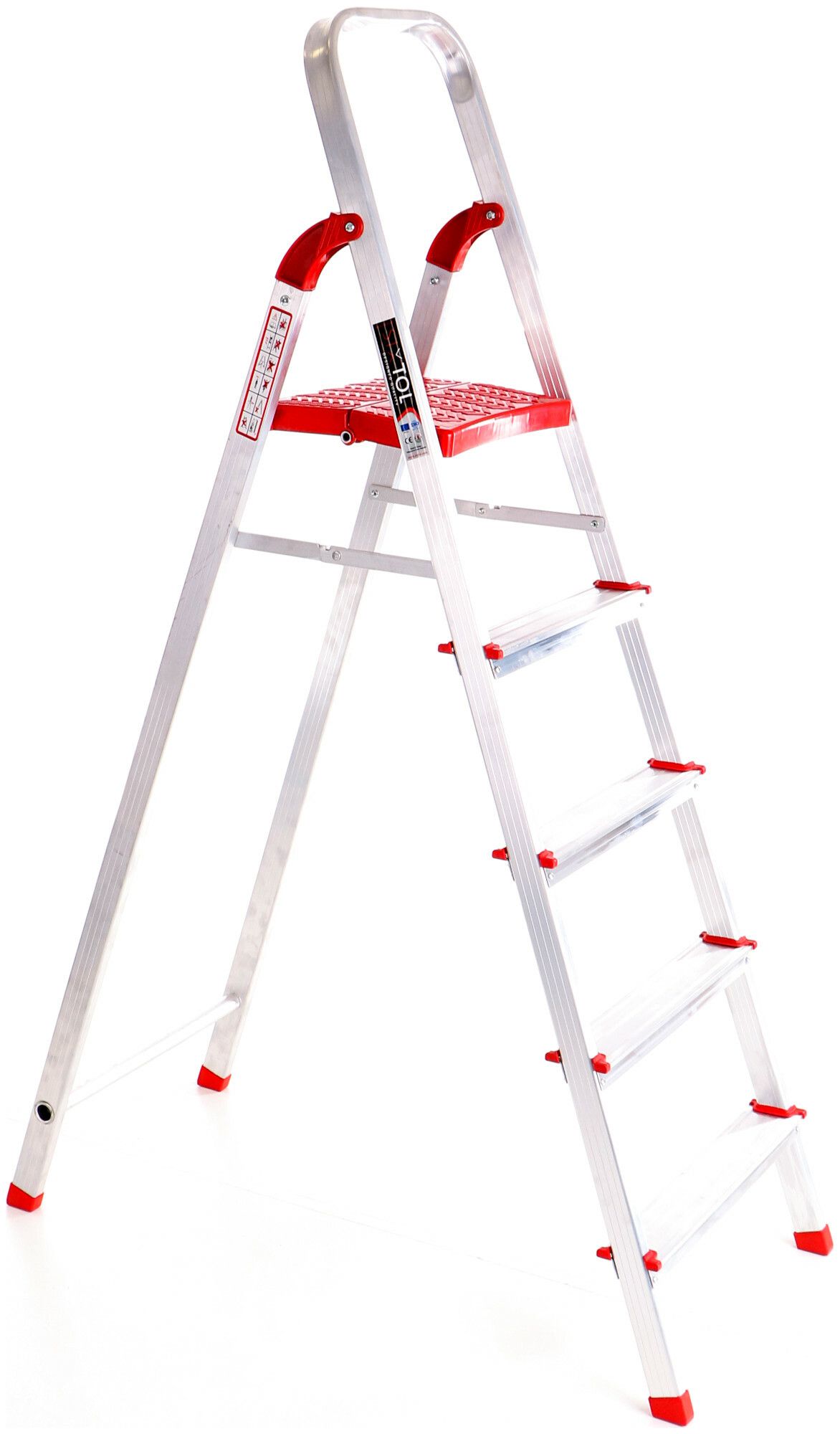 E-shop Schůdky hliníkové skládací ALU STEPS 5, 5 stupňů, nejvyšší schůdek 106 cm, nosnost 120 kg SIXTOL