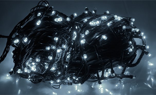 E-shop Vianočné osvetlenie-reťaz LTC LXLED105 200LED/20m, studená biela, vnútorná
