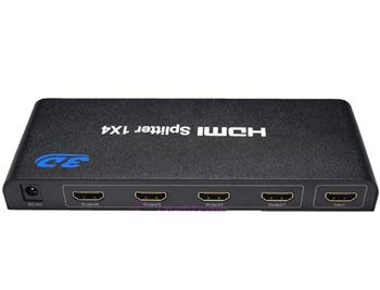 E-shop PremiumCord HDMI splitter 1-4 portů kovový s napájecím adaptérem, 3D, FULL HD khsplit4b