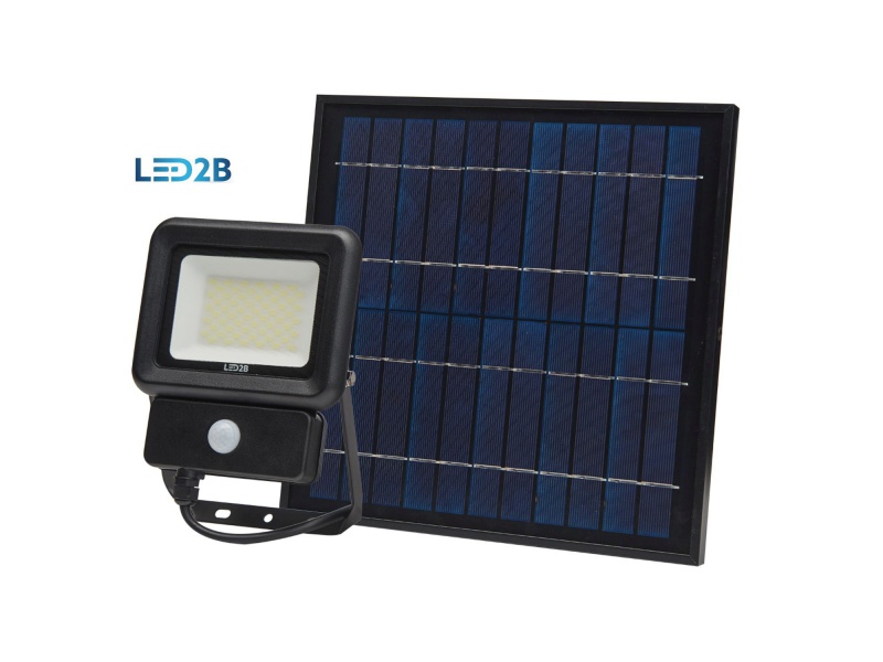 Solárny LED reflektor s detektorom pohybu, 30W, 6500K