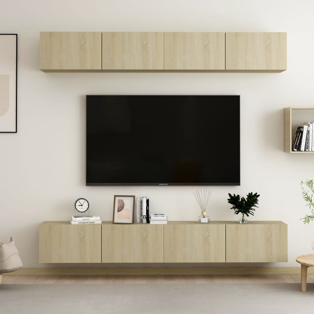 E-shop Multidom 4-dielna súprava TV skriniek dub sonoma 100x30x30 cm drevotrieska