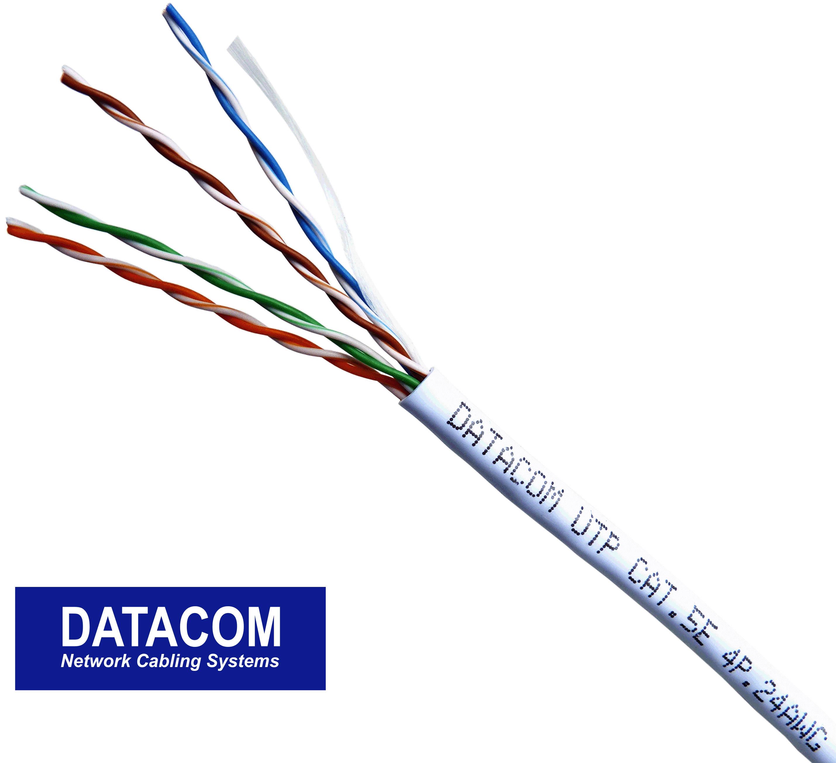 E-shop DATACOM UTP Cat5e PVC kabel 305m (drát), bílý 1107