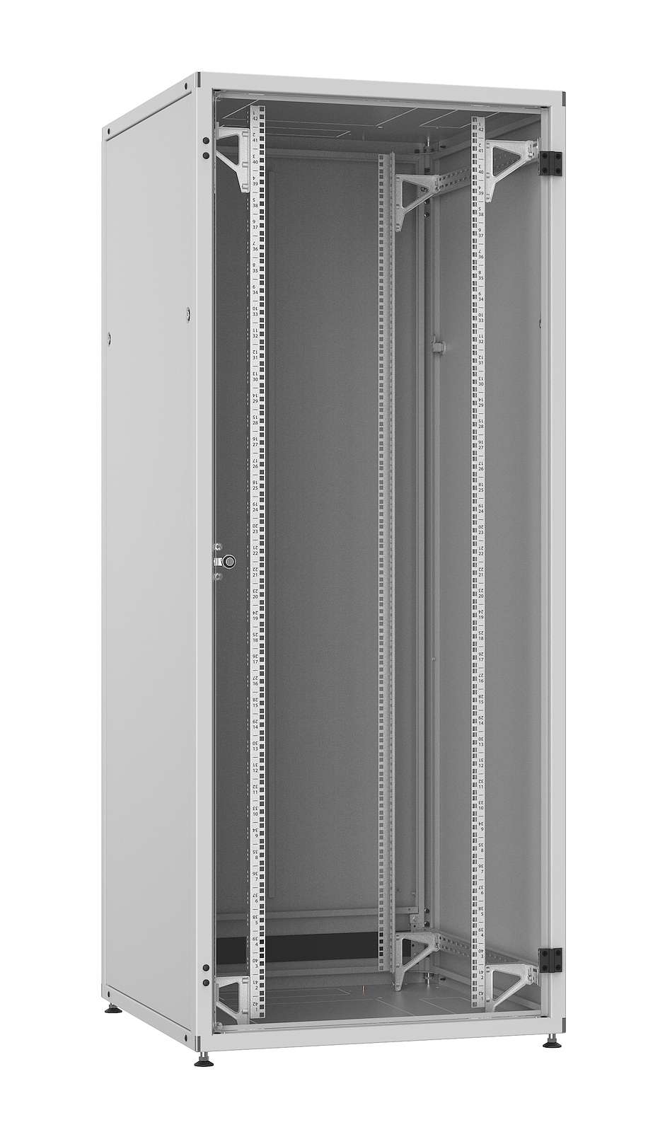 E-shop SOLARIX Rozvaděč LC-50 42U, 800x800 RAL 7035, skleněné dveře