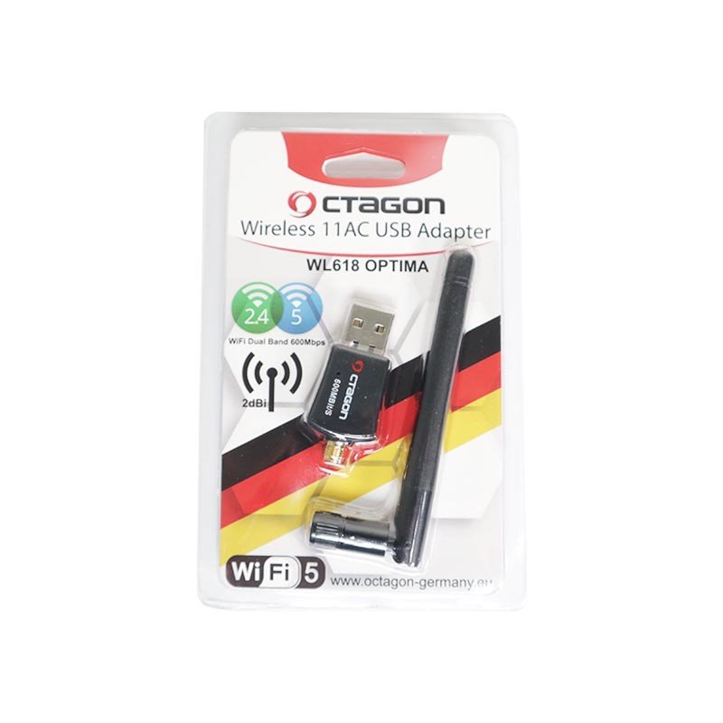 E-shop USB WiFi Dongle OCTAGON WL618 OPTIMA 600Mb/s, s anténkou 2dB, 5G, Realtek 8811CU