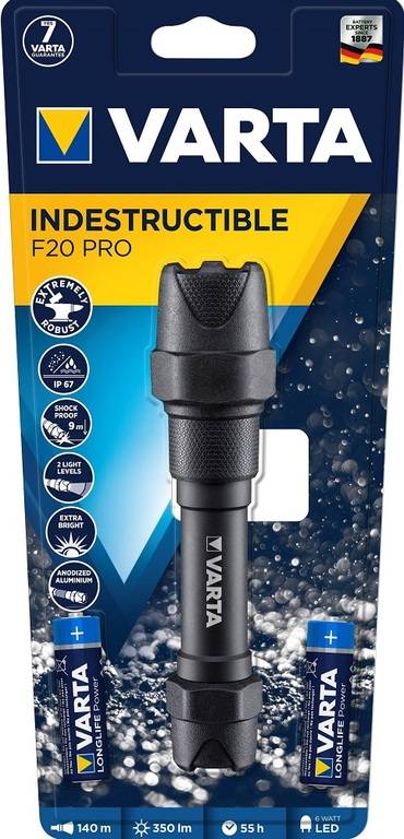 E-shop Varta Indestructible 6W LED F20 Light 2xAA