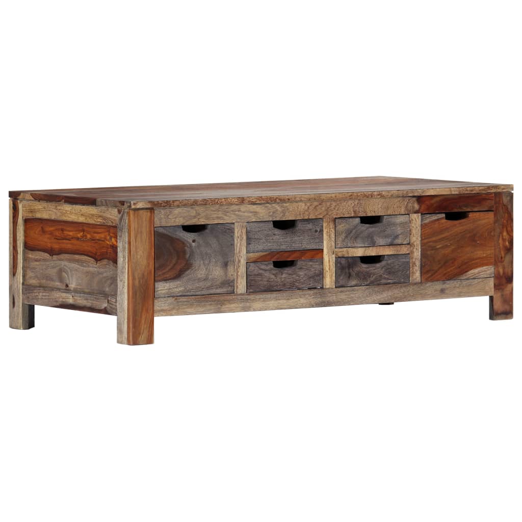 E-shop Multidom Konferenčný stolík sivý 100x50x30 cm masívne sheeshamové drevo