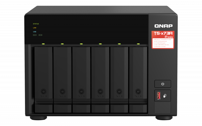 E-shop QNAP TS-673A-8G (Ryzen 2,2GHz / 8GB RAM / 6x SATA / 2x M.2 NVMe slot / 2x 2,5GbE / 2x PCIe / 4x USB) TS-673A-8G