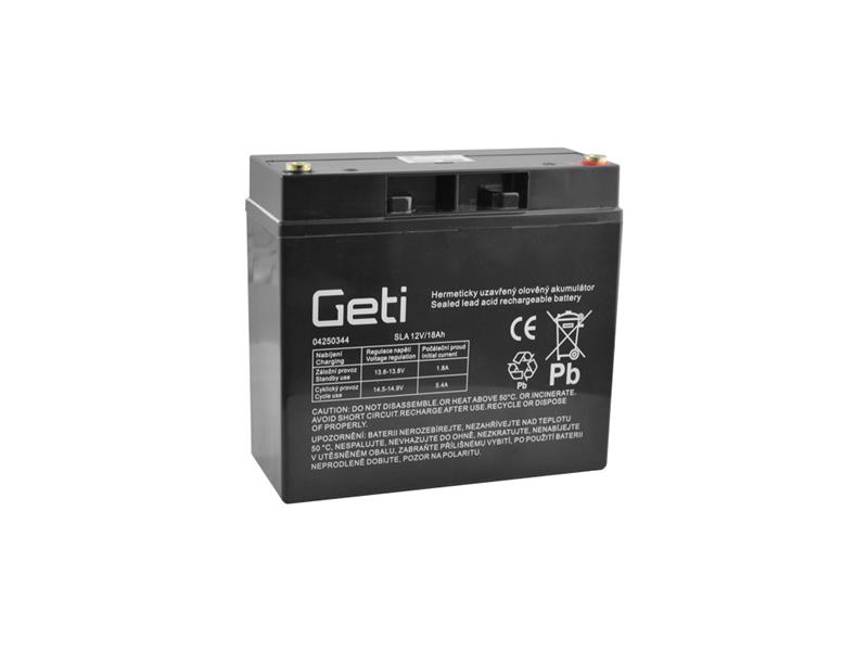 E-shop Baterie olověná 12V / 18Ah GETI bezúdržbový akumulátor