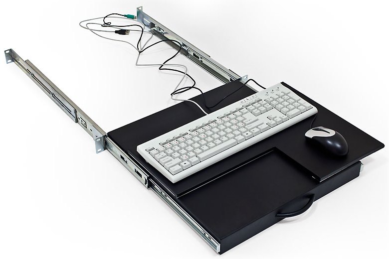 E-shop TRITON 19' polička výsuvná/otočná pro klávesnici a myš černá RAB-UP-X40-A1