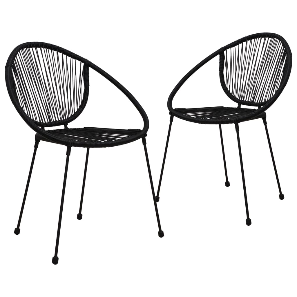 E-shop Multidom Záhradné stoličky 2 ks čierne PVC ratanové