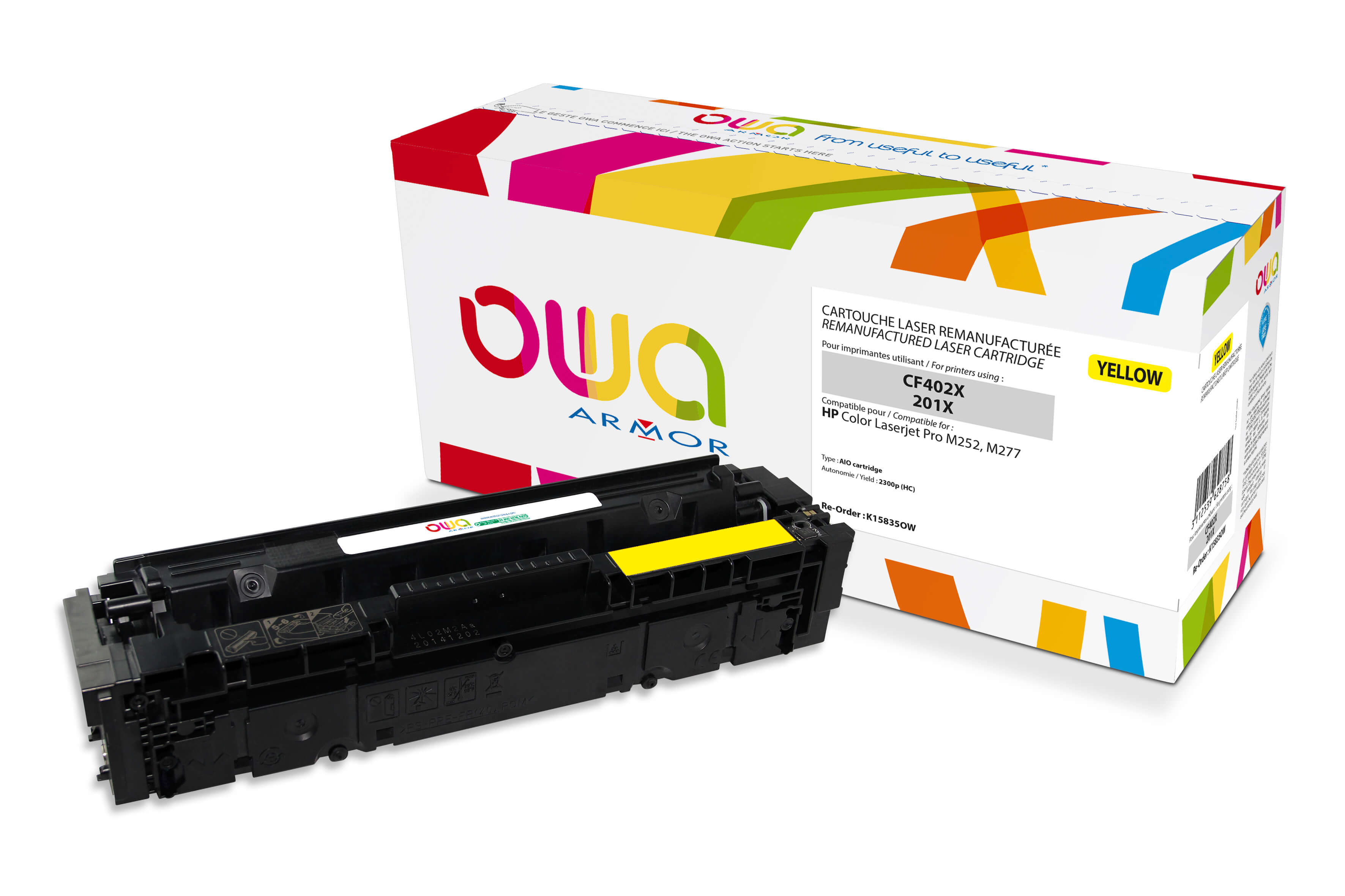 E-shop OWA Armor toner kompatibilní s HP CF402X, 2300st, žlutá/yellow K15835OW