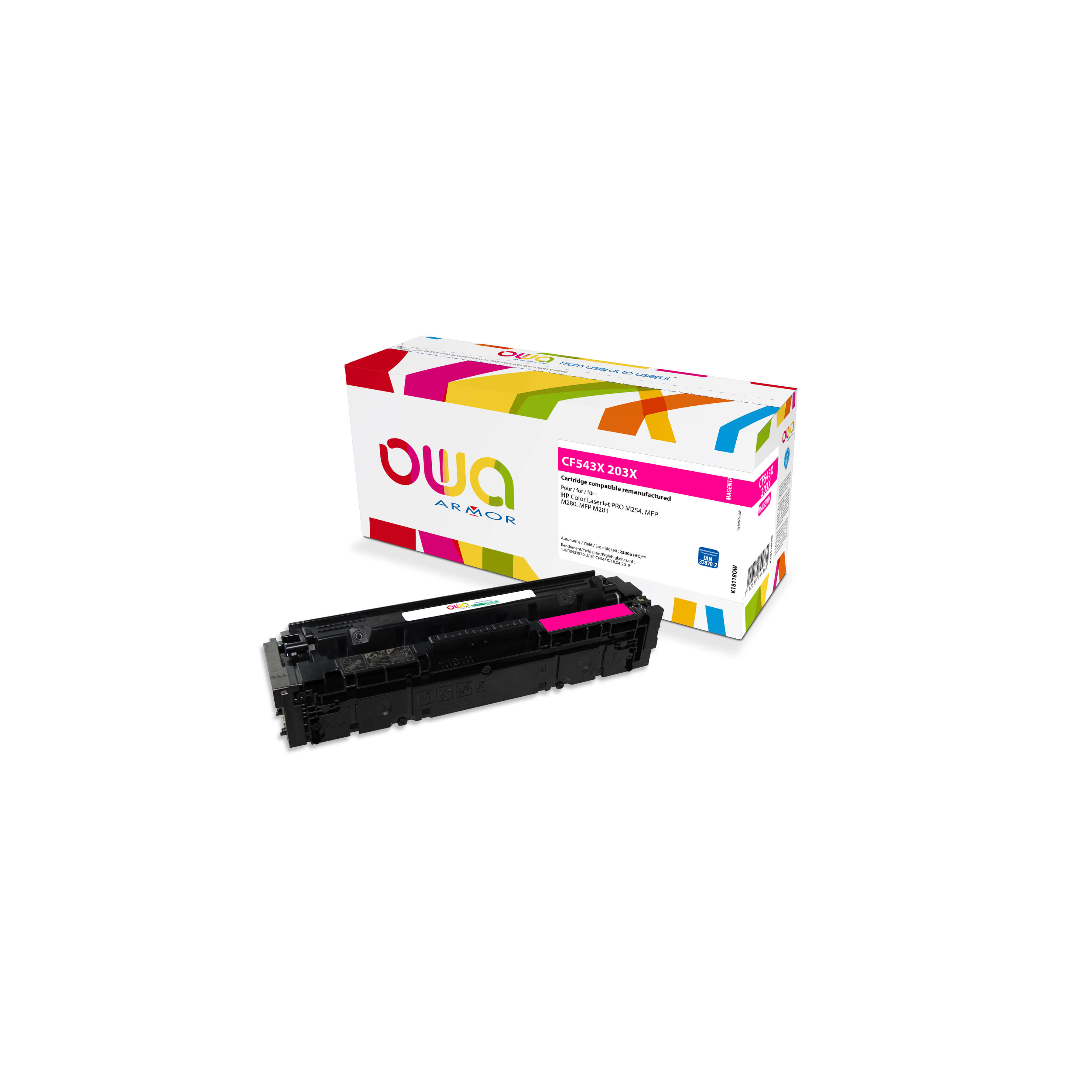 E-shop OWA Armor toner kompatibilní s HP CF543X, 2500st, červená/magenta K18118OW