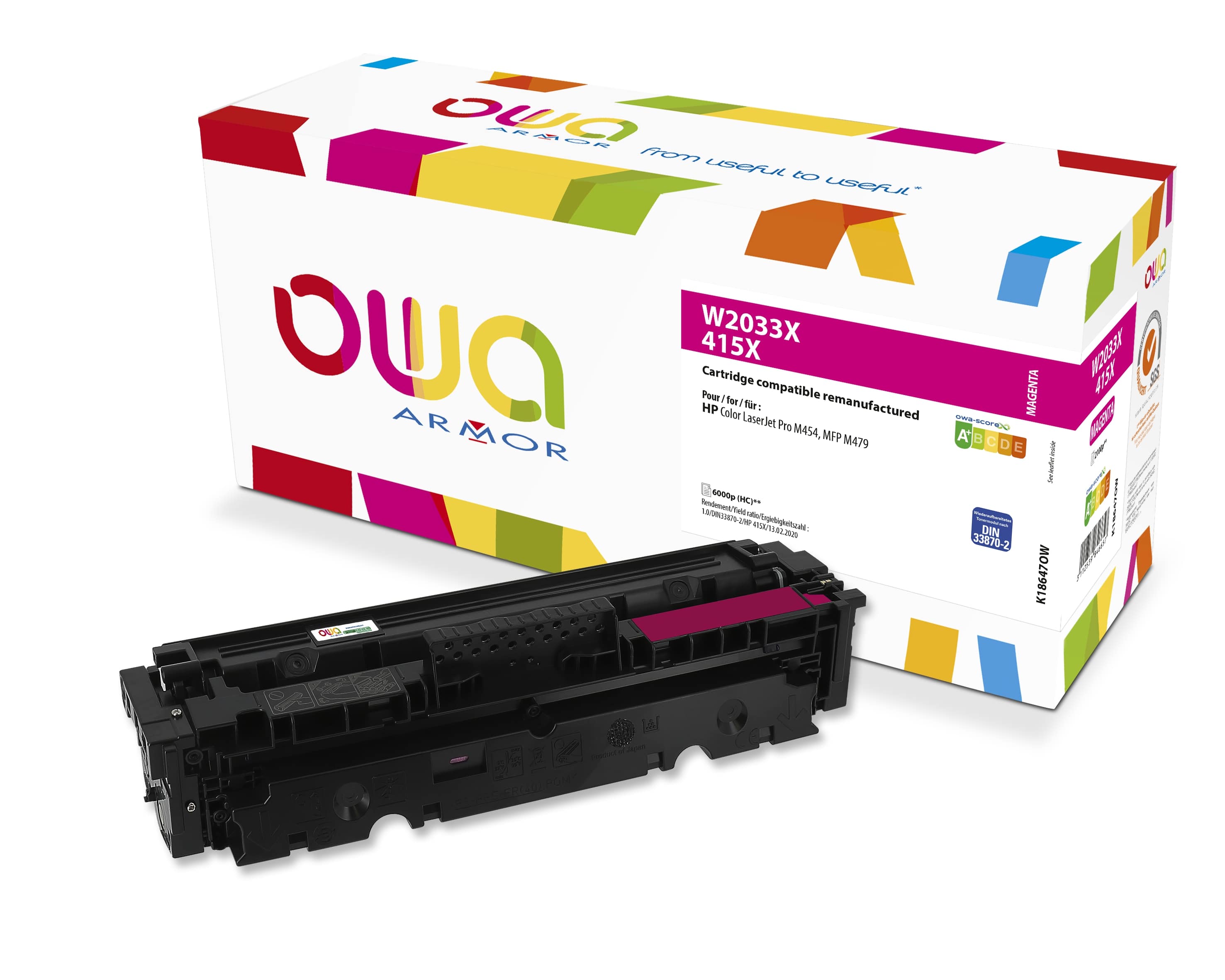 E-shop OWA Armor toner kompatibilní s HP W2033X, 6000st, červená/magenta K18647OW