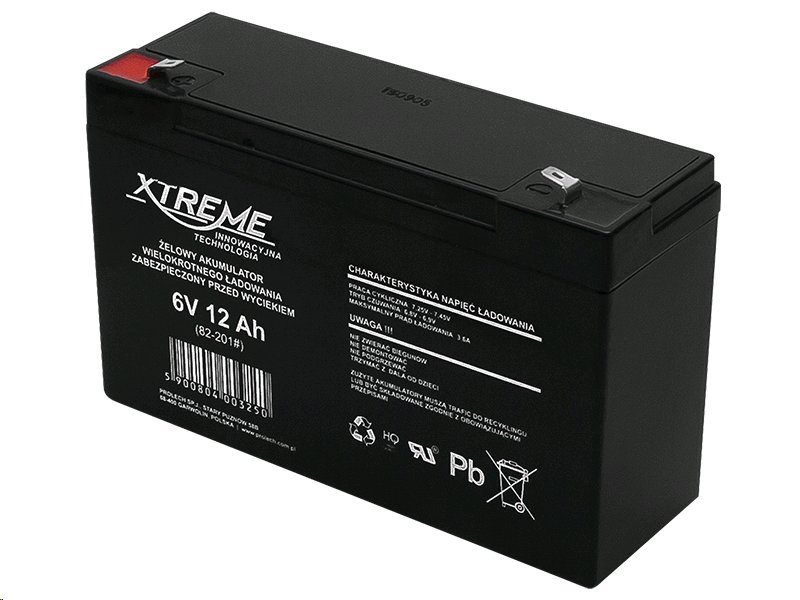 E-shop Batéria olovená 6V/12Ah Xtreme 82-201/Enerwell gélový akumulátor