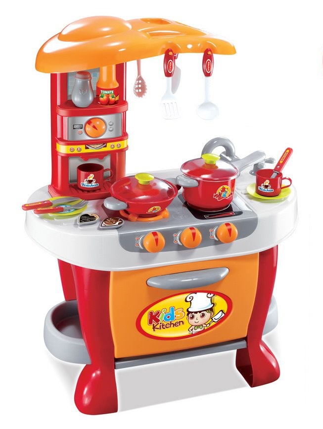 E-shop Hračka G21 Dětská kuchyňka Malý kuchař s příslušenstvím, oranžová 008-801A