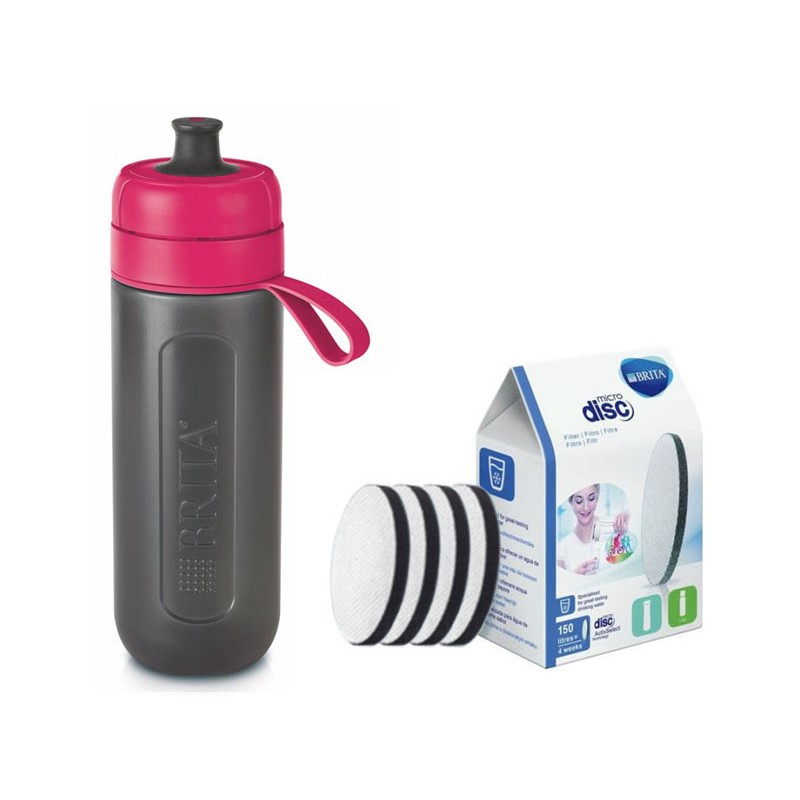 E-shop Brita Fill and Go Active filtrační láhev růžová 0,6 l + 4 ks filtru