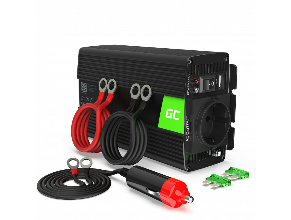 E-shop Green Cell INV03DE automobilový menič napätia 12V to 230V, 500W/1000W