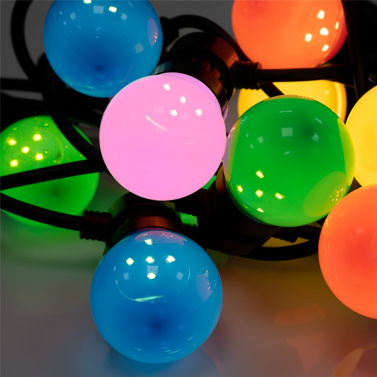 E-shop Vianočná LED reťaz vonkajšia 10 farebných guličiek REBEL