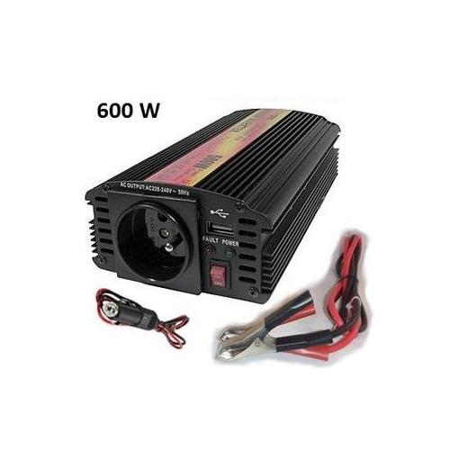 E-shop Měnič napětí Carspa CAR600U-242 24V/230V+USB 600W, modifikovaná sinus CAR600U-242