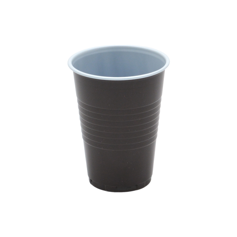 E-shop Plastový pohár na kávu 150ml hnedo/biely (100ks)