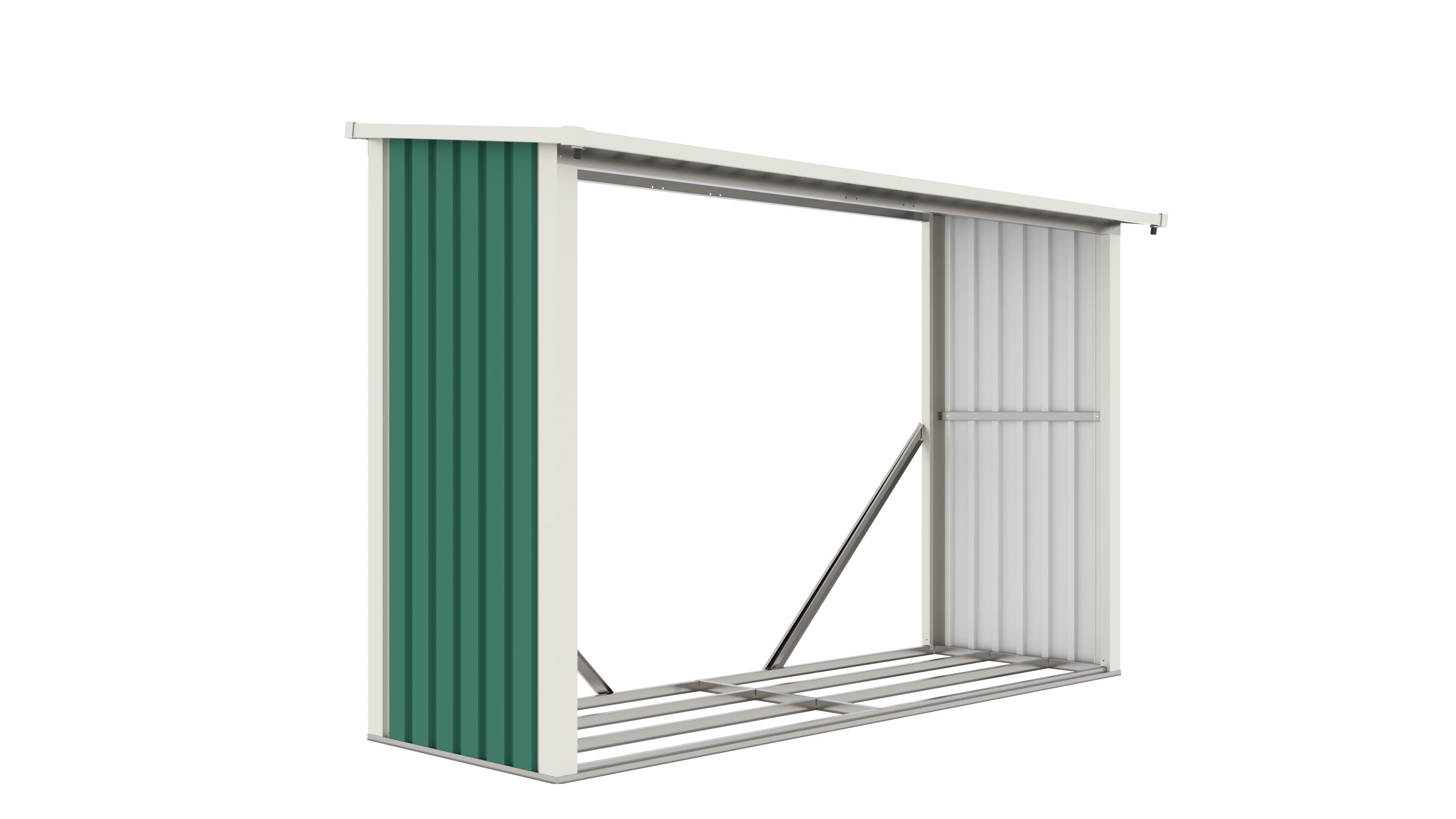 E-shop Prístrešok na drevo G21 WOH 335 - 242 x 89 cm, zelený GWS-336-GRN