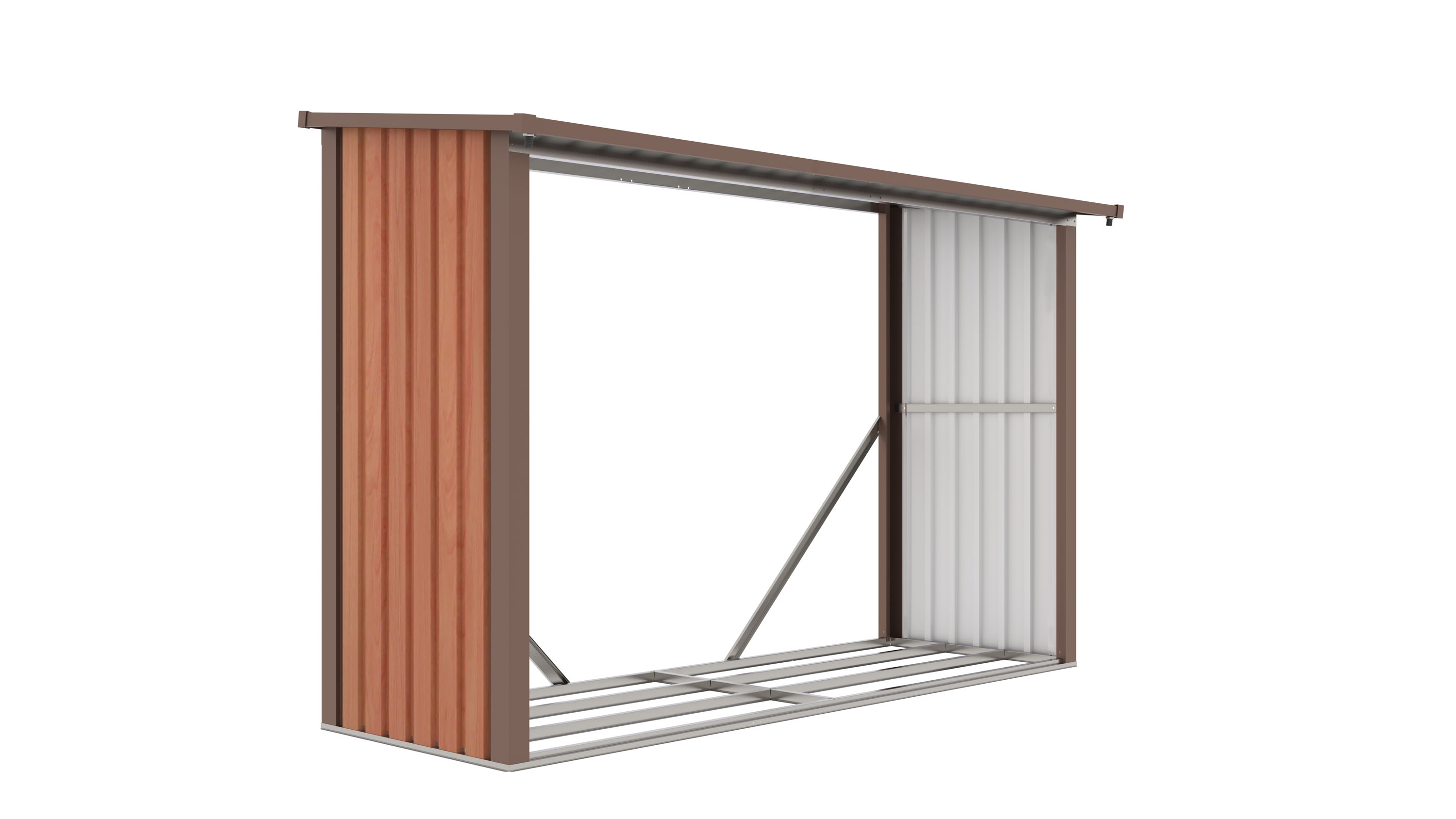 E-shop Prístrešok na drevo G21 WOH 335 - 242 x 89 cm, hnedý GWS-336-WLT