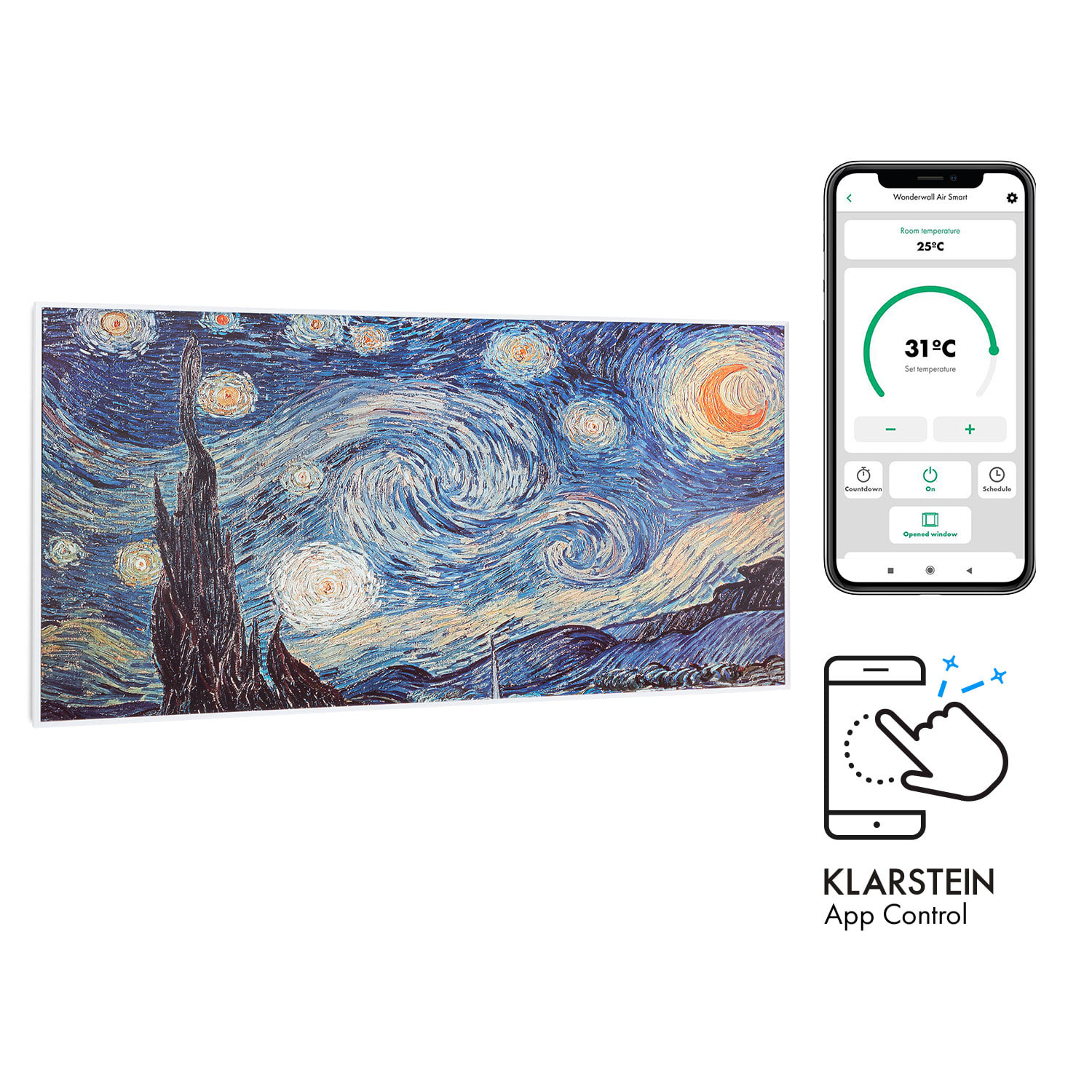 E-shop Klarstein Wonderwall Air Art Smart infračervený ohrievač 120x60cm 700W (HTR10-WdwlS700wStarN)