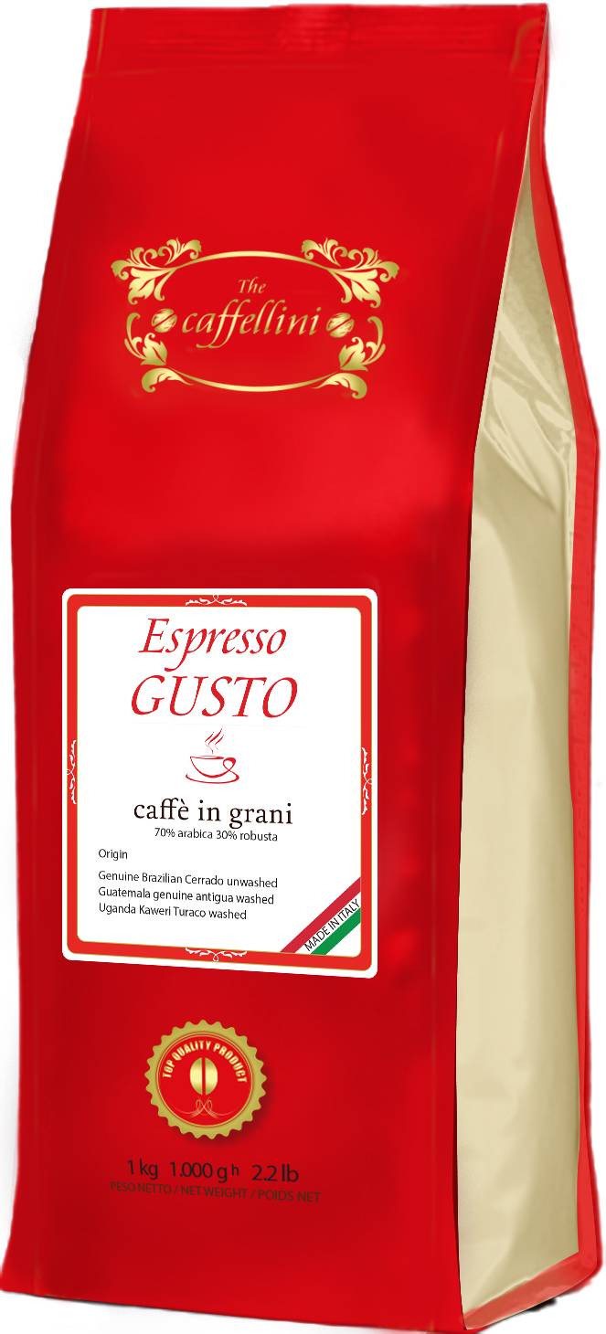 Caffellini Espresso Gusto, 1kg zrnková, 70 % arabica, 30 % robusta