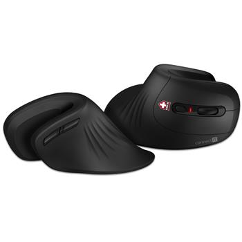 E-shop CONNECT IT FOR HEALTH ErgoMax ergonomická vertikální myš, (+ 1x AA baterie zdarma), bezdrátová, ČERNÁ CMO-2900-BK