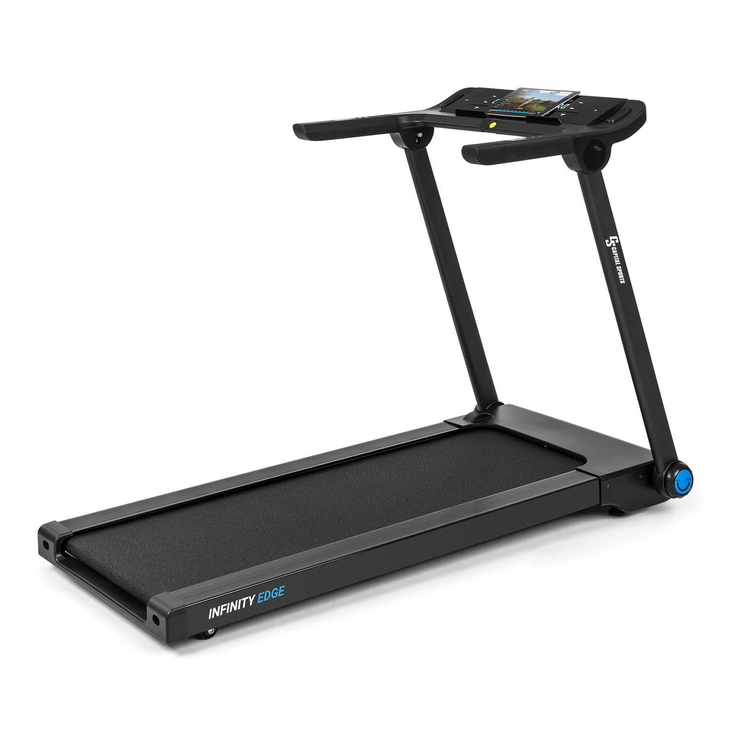 E-shop 10034943 Capital Sports Infinity Edge, bežecký pás, 1,5 PS, Bluetooth, LED dotykový displej, čierny