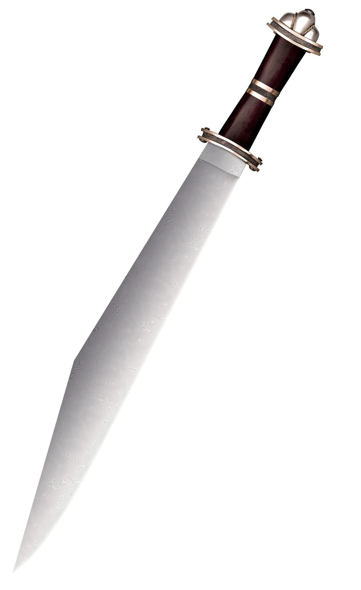 E-shop Cold Steel 88HVA Damascus Long Sax zberateľský meč 43,8 cm, drevo Palisander, puzdro z dreva a kože