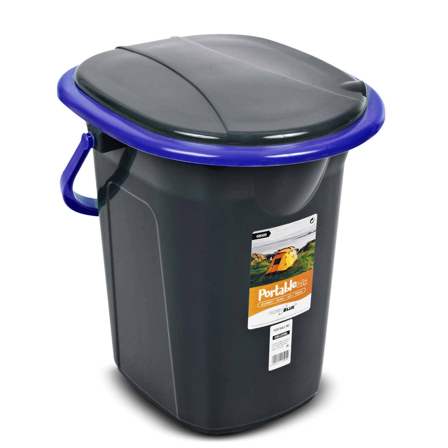E-shop GreenBlue GB320BB čierna a tmavomodrá cestovná toaleta