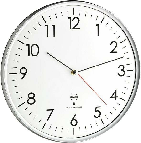 E-shop 60.3514 TFA Rádiom riadené analógové nástenné hodiny, bielo-strieborné
