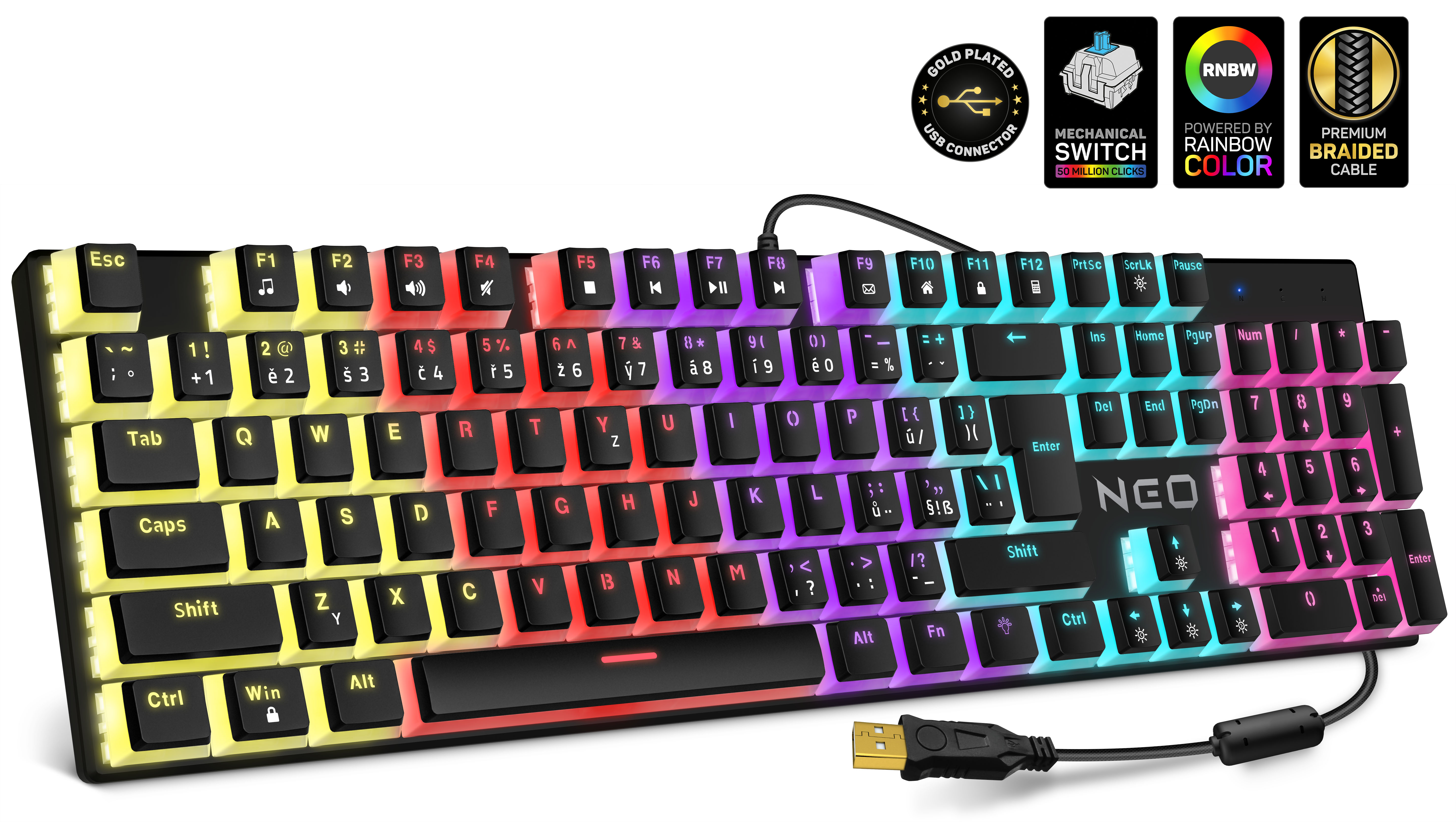 E-shop CONNECT IT NEO Pudding mechanická herní klávesnice (Full Size CZ verze) CKB-3570-CS
