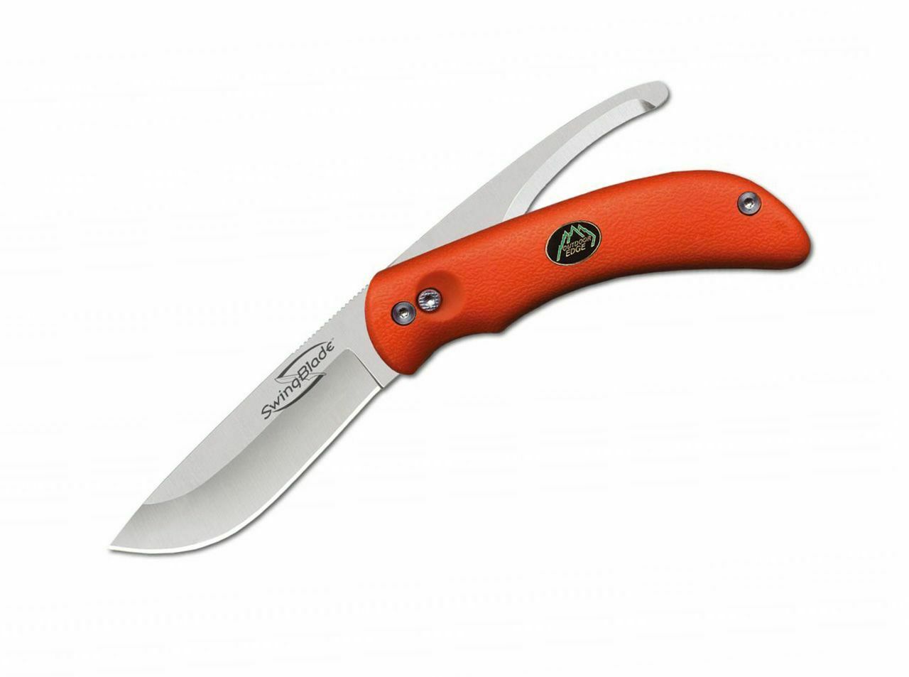 Outdoor Edge 02OE004 Swingblade lovecký nôž 9,1 cm, oranžová, elastomér, nylonové puzdro