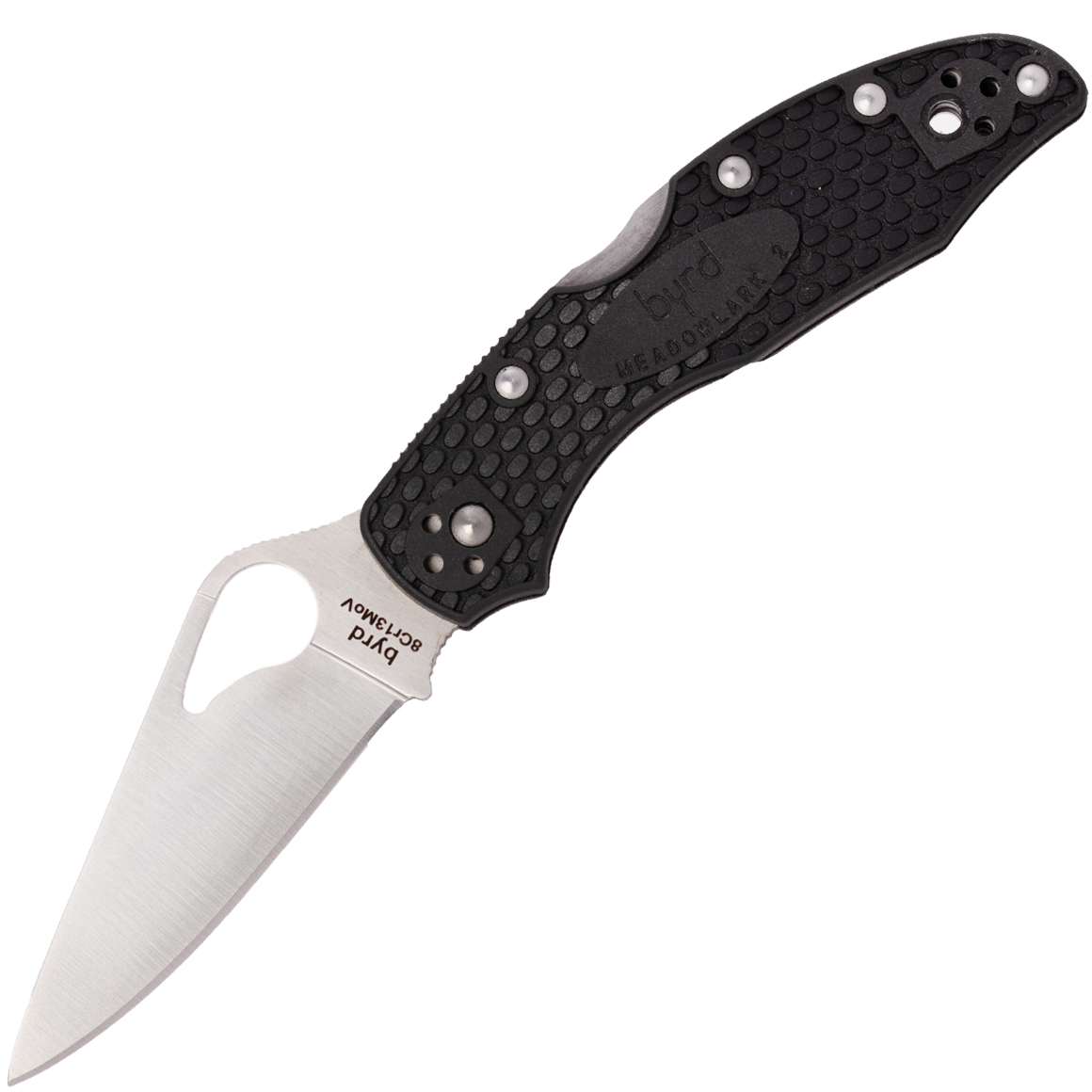 E-shop Byrd BY04PBK2 Meadowlark 2 Plain Black vreckový nôž 7,4 cm, čierna, FRN
