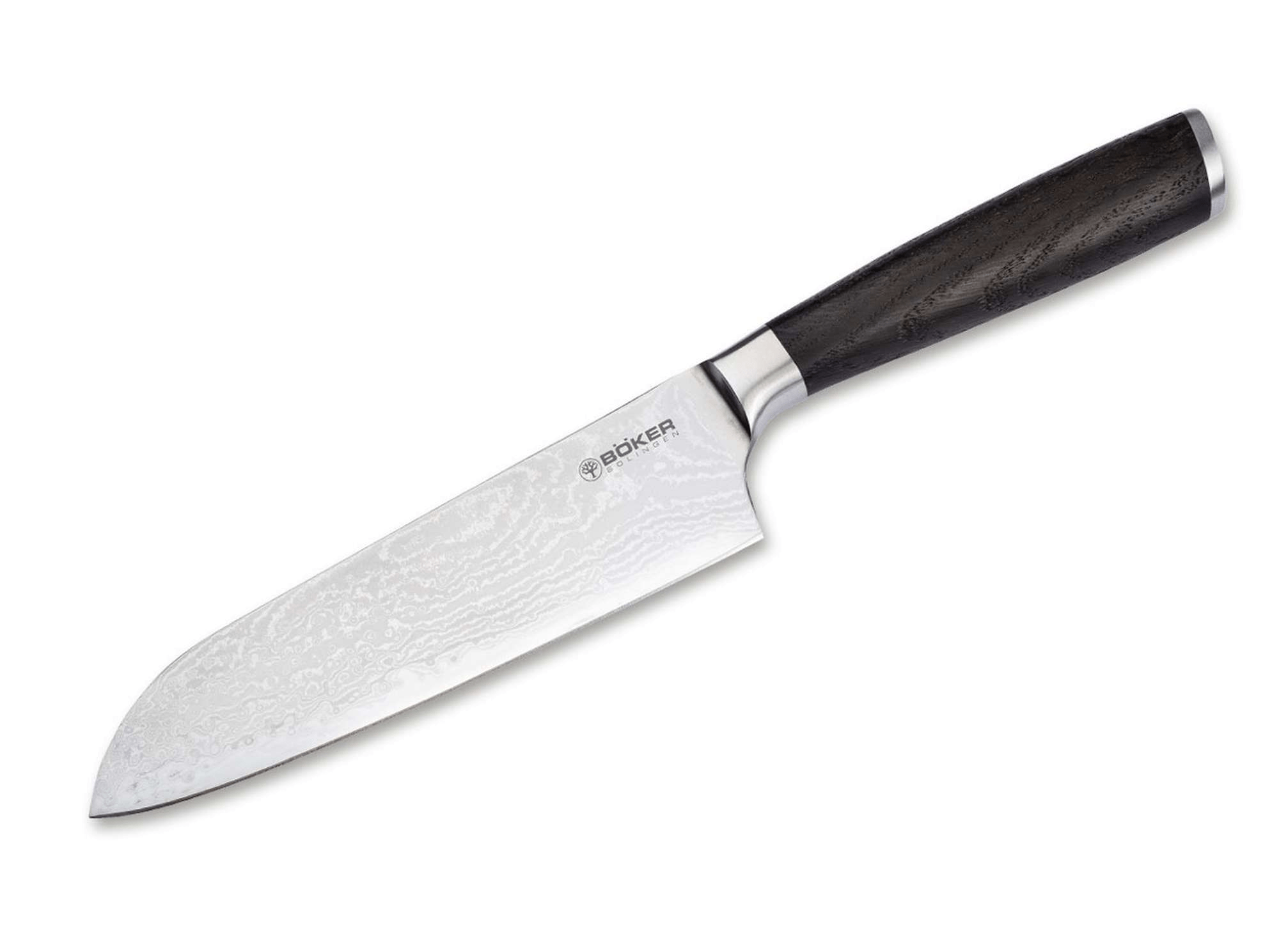 Böker Manufaktur Solingen 130952DAM Meisterklinge Santoku kuchynský nôž 16,5 cm, damašek, dub
