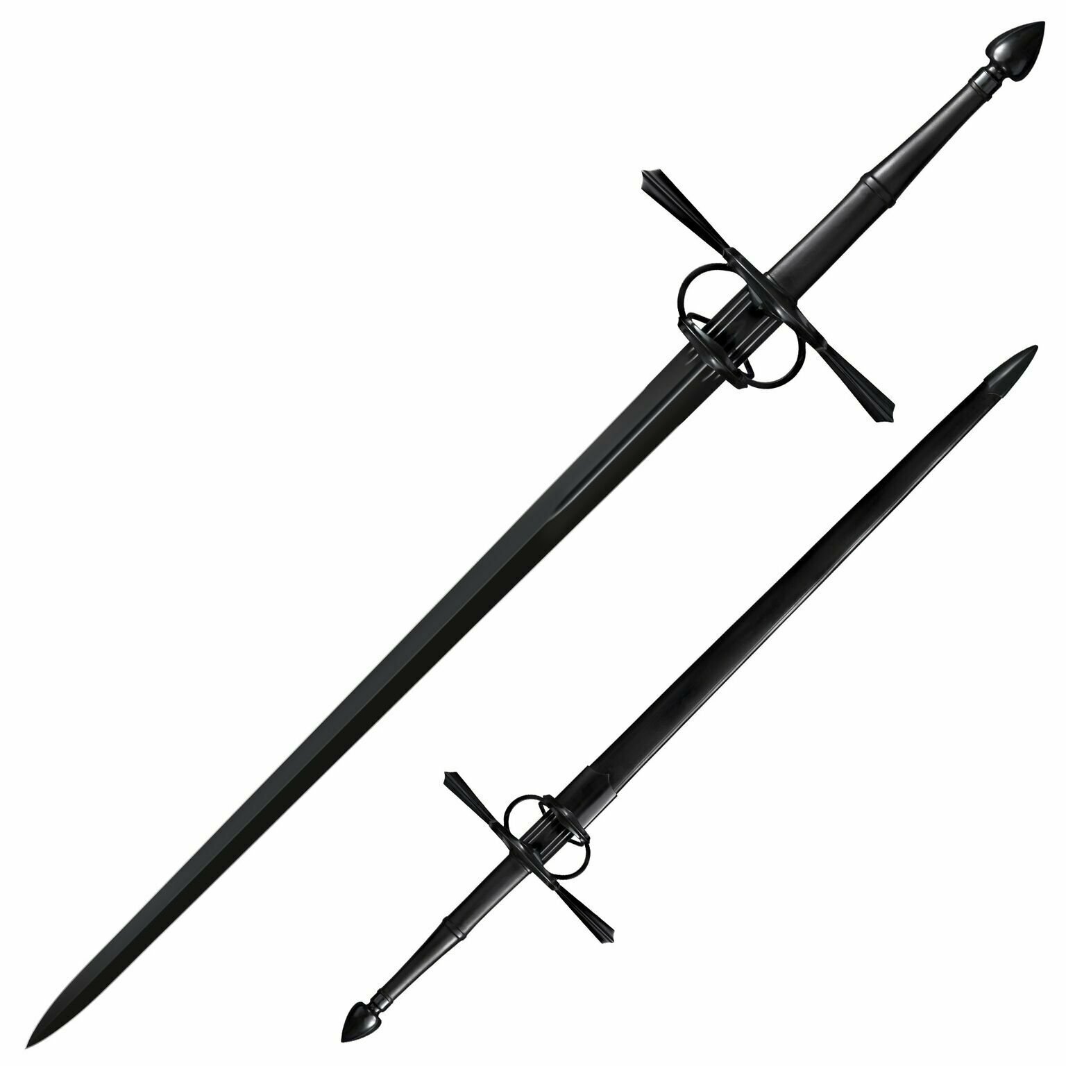 Cold Steel 88WSLFM MAA La Fontaine Sword of War replika meča 95 cm, čierna, koža, kožené puzdro